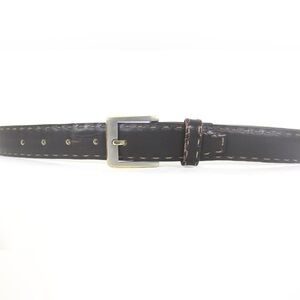 Hand Sewn Mens Dark Brown Leather Belt Western Belt Contrast Stitching Cowboy